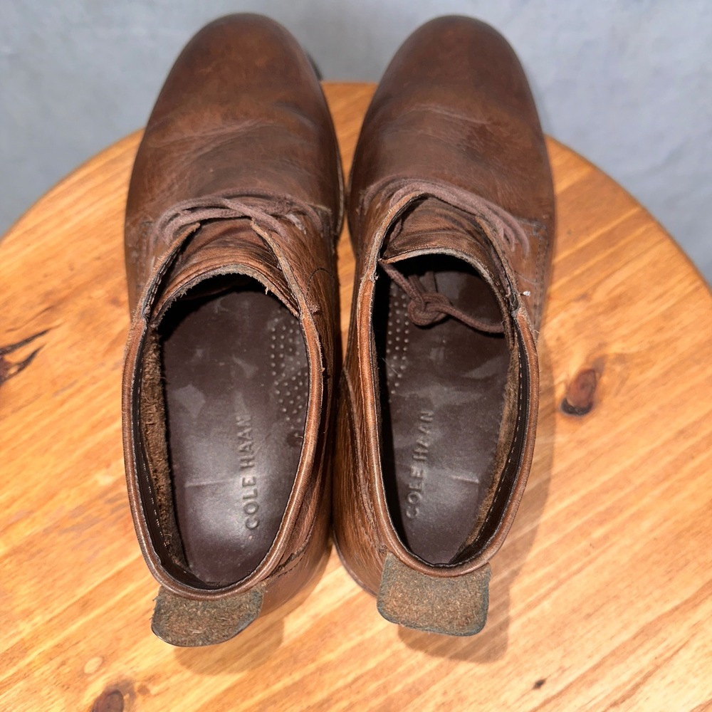 Cole Haan Chukka Boots Mens 10 M Brown Leather C11847 Good Lace Up Ankle Boot - Picture 11 of 13